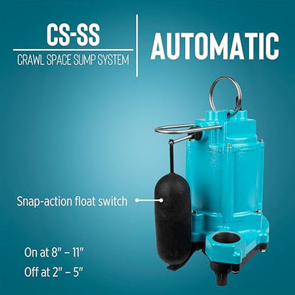 Little Giant CS-SS, 115V, 1/3 HP Automatic Crawl Space Sump/Basin Kit