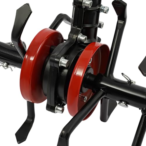 6-Claw Cultivator Wheel, Garden Tiller Attachment for Soil Loosening & Weeding, Heavy-Duty Aerator Tool for Lawn Mower & Rototiller, Fits 28mm 9-Tooth Shaft, Aluminum & Steel Construction – Black