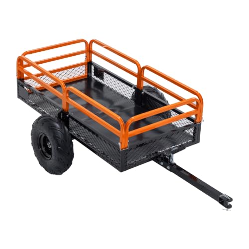 ATV Trailer 1500LBS, 22Cu.Ft Steel Dump Cart Tow Behind for Lawn Tractor