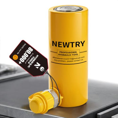 NEWTRY 10T Long Hydraulic Ram Jack, 4" Stroke Porta Power Auto Retract - size: 10T