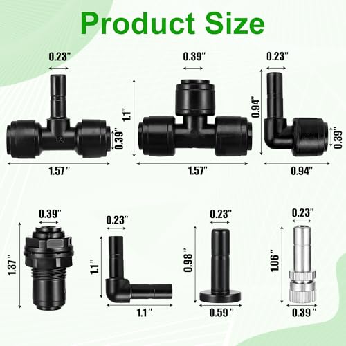 15 Pack Four-Head 1/4 Reptile Mister Nozzles Kit,Reptile Misting - size: Four-Head