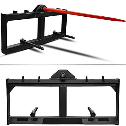 YINTATECH 49" Hay Spear for tractor 2000 lbs Quick Attach Skid Steer - color: Matte Black