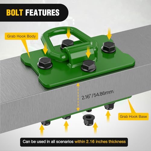Nilight 1/2" Heavy Duty Trailer D Ring Tie Down Anchors with Backing Plates - color: Dark Green, size: D Ring