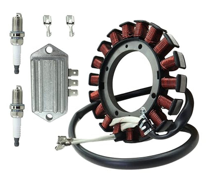 237878-S Stator KIT, 15/20 AMP for Kohler CV460 CV490 CV492 CV493 CV15 CV18 CV25 CH18 CV460S K161 K181 K241 K301 K341 Lawnmower Tractor with 25 403 03-S Regulator Rectifier&Spark Plug