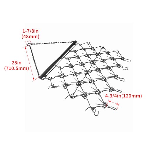 KUAFU 4' Chain Drag Harrow Tines Compatible with Tractors ATV UTV Lawn