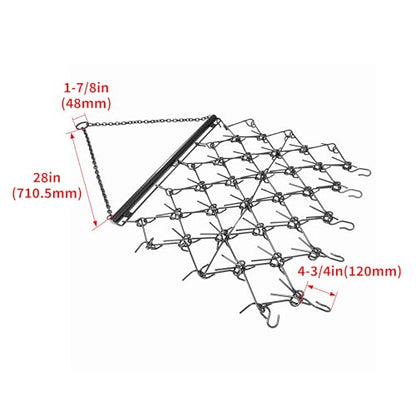 KUAFU 4' Chain Drag Harrow Tines Compatible with Tractors ATV UTV Lawn