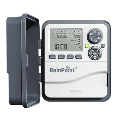 RAINPOINT Sprinkler Controller 12 Zone Programmable, Indoor/Outdoor Automatic Irrigation System, Irrigation Controller with Rain Delay, Manual Watering & Seasonal Adjustment