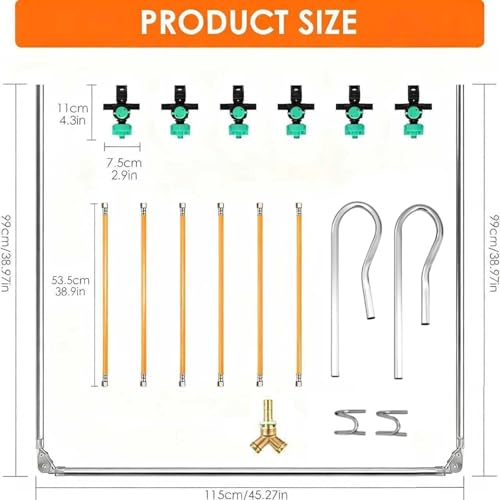 6 Nozzle ATV Sprayer Boom Wand Kit – 122" Spray Coverage for ATV & UTV Sprayers, Row Crop, Adjustable Spray Patterns, Folding Design for Easy Transport (Sprayer Boom with Hook) - style: Sprayer Boom with Hook
