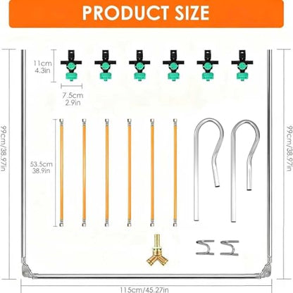 6 Nozzle ATV Sprayer Boom Wand Kit – 122" Spray Coverage for ATV & UTV Sprayers, Row Crop, Adjustable Spray Patterns, Folding Design for Easy Transport (Sprayer Boom with Hook) - style: Sprayer Boom with Hook