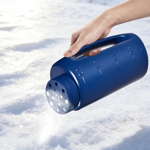 ZXJ Handheld Seed Shaker – Hand Spreader - 90oz Capacity Multi-Purpose Spreader for Fertilizer, Grass Seed, Ice Melt & Lawn Care - Blue - color: Blue