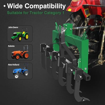 3-Point Quick Hitch with 2" Receiver, Green - color: Green
