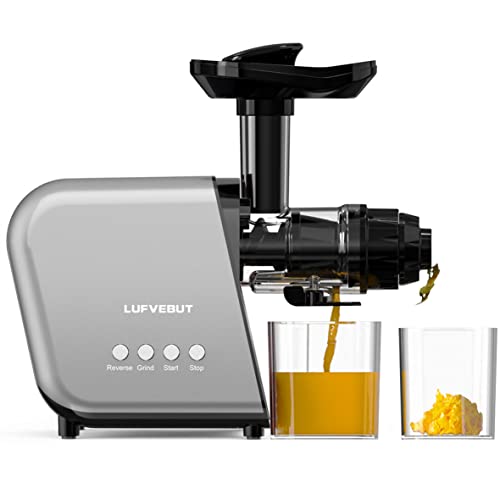 Masticating Juicer Machine 250W, Slow Cold Press High Yield with Grinder - color: Silver