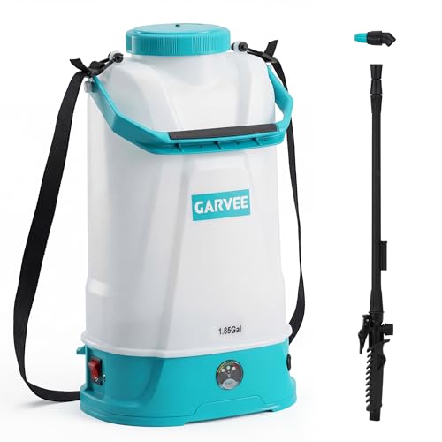 Garvee 1.85Gal 12V Battery Sprayer,0-60PSI, Nozzle & Wand,2Ah Battery - size: 1.85 Gallon