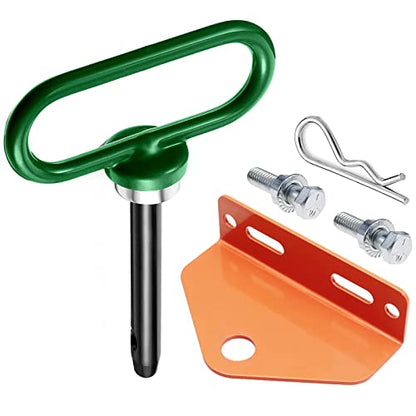 Universal Heavy Duty Zero Turn Mower Trailer Hitch with Magnetic Hitch Pin - color: Green+Orange