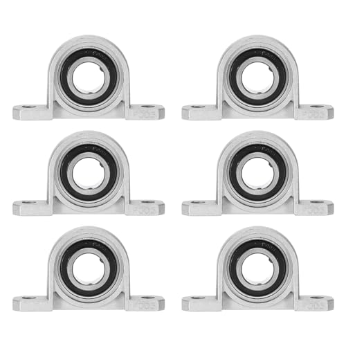 uxcell 6Pcs KP003 Pillow Block Bearing 17mm Bore Zinc Alloy, Self-Alignment - size: 17mm