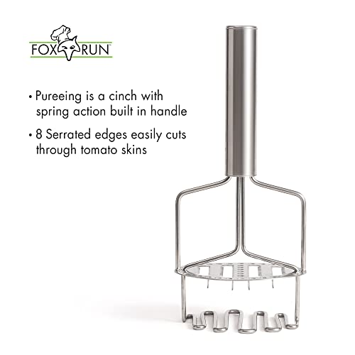 Fox Run Stainless Steel Potato Masher, 3 Level Tomato and Potato Masher, 9.25"