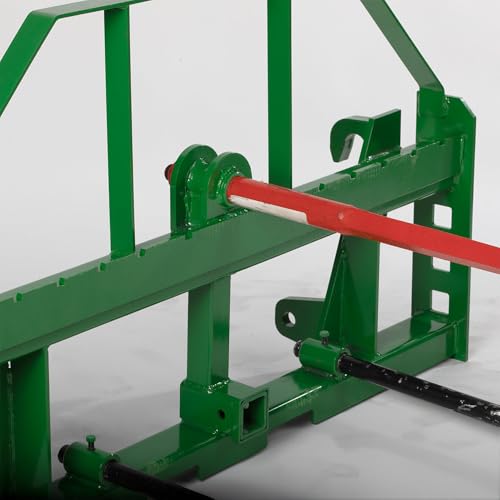 Titan Attachments Standard Series Global Euro Hay Frame with 43" Hay Spear and Stabilizers, Fits John Deere Style Tractors, Hay Spear Sleeves Included, 2" Receiver Hitch, Rated 4,000 LB