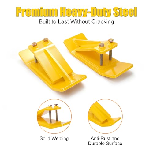 Tractor Bucket Protector, 2PCS Bucket Skids for Snow Removal, Lawn & Gravel Driveways, Heavy Duty Bolt-On Edge Guards with Grade 8.8 Hardware, Yellow Turf Tamer Protector