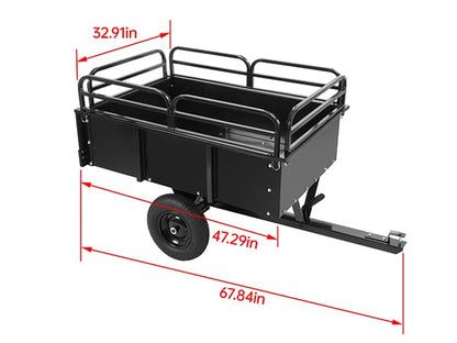 KUAFU Heavy Duty ATV/UTV Trailer Dump Cart Universal 750LBS 15 Cu.Ft Tow