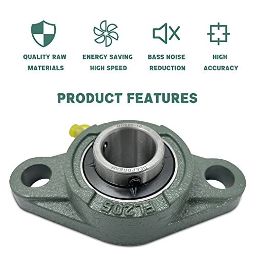 UCFL205-16 Pillow Block Bearing - Pack of 6 Flange Mounted Pillow Block Bearings - size: UCFL205-16-6PCS