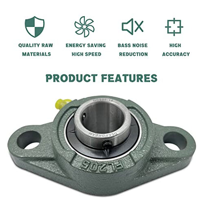UCFL205-16 Pillow Block Bearing - Pack of 6 Flange Mounted Pillow Block Bearings - size: UCFL205-16-6PCS