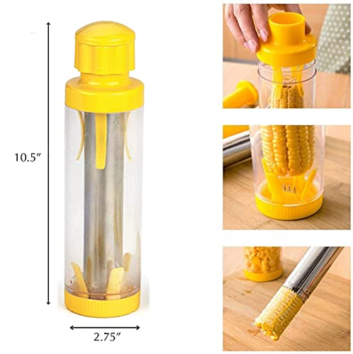 Safer Corn Thresher,Quick Corn Stripper,Stainless Steel Corn Cob Remover Cutter Corn Peeler,Removing Fresh Corn Kernels Tool,Manual Corn Threshing No Splatters,Practical Kitchen Gadgets,10.5 inch