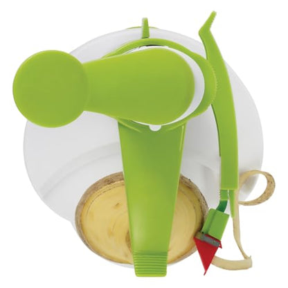 Starfrit Rotato Manual Peeler, 4 Spare Blades, Thumb Knife, Green/White