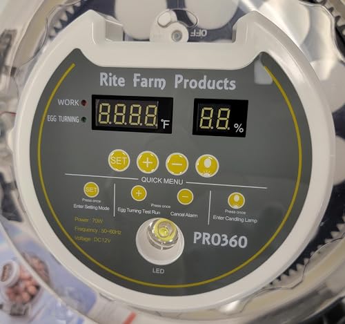 PRO 360 RITE FARM PRODUCTS 21 EGG CHICKEN INCUBATOR and HATCHER and 2 TURNER TRAYS