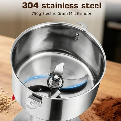 2000W Electric Grain Mill Grinder, 750g Flour Mill Grinder for Home - size: 750g