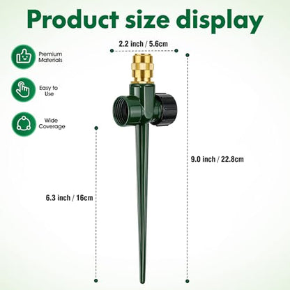 4 Pack Heavy Metal Lawn Sprinkler for Yard,360° Large Area Coverage