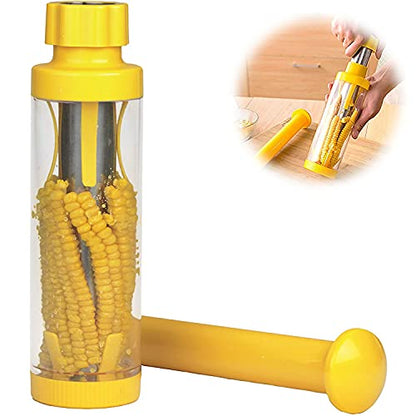 Safer Corn Thresher,Quick Corn Stripper,Stainless Steel Corn Cob Remover Cutter Corn Peeler,Removing Fresh Corn Kernels Tool,Manual Corn Threshing No Splatters,Practical Kitchen Gadgets,10.5 inch