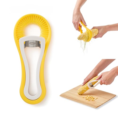 Chef’n Nesting Corn Tool Set, Corn Peeler and Desilker Brush, 2-in-1 Corn Silk Remover and Cob Stripper - style: Corn Tool Set