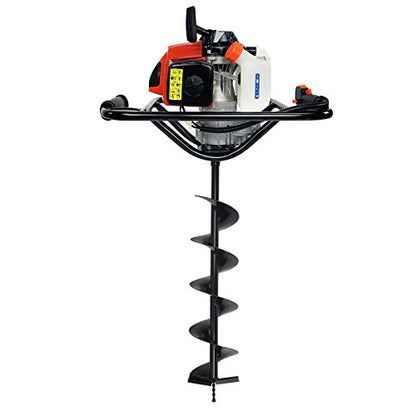 XtremepowerUS 63CC V-Type 2 Stroke Gasoline Post Hole Digger 1-Person Dig Auger with 6" inch Auger Bit (Digger + 6" Bit) - style: Digger + 6" Bit