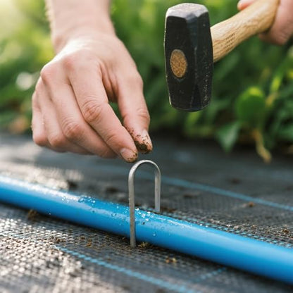 MySit 12 Inch 100 Pack Heavy Duty U Shaped Garden Stakes - size: 12 Inch