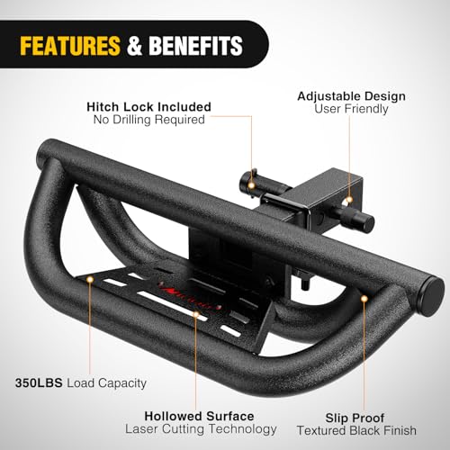 Nilight Drop Hitch Step 2" Receiver Universal for Pickups Trucks SUVs ATVs - color: Hitch Step Drop