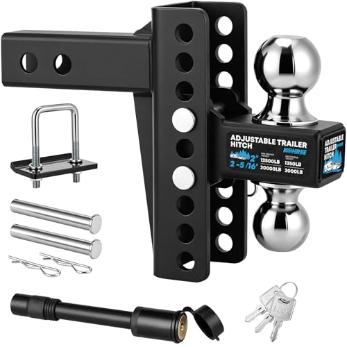 Kohree 6" Adjustable Trailer Hitch for 2-Inch Receiver, Anti-Rattle Clamp