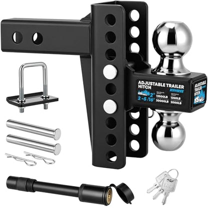 Kohree 6" Adjustable Trailer Hitch for 2-Inch Receiver, Anti-Rattle Clamp