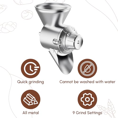 HOZODO Grain Mill Attachment for KitchenAid Stand Mixer, All Metal