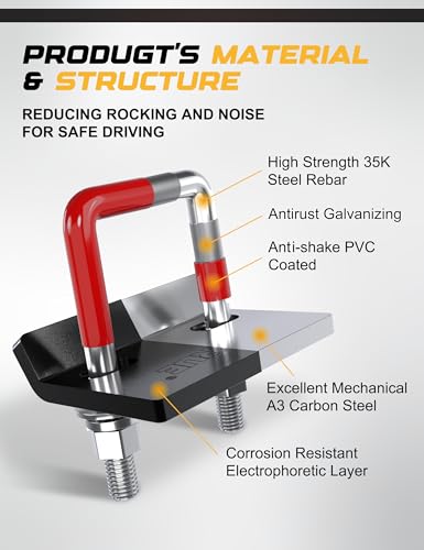 RETRUE Anti Rattle Hitch Tightener 1.25"-2", Rubber Coated Hitch Stabilizer - style: Red