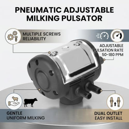 HEEPDD Stainless Steel Pneumatic Pulsator, Adjustable Milker Accessories