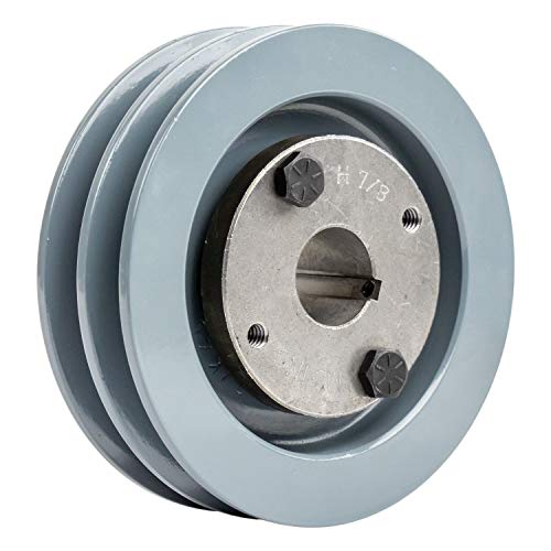 2AK41H Cast Iron 4" Dual Groove Pulley for Belt A Section 4L with 7/8" Sheave Bushing