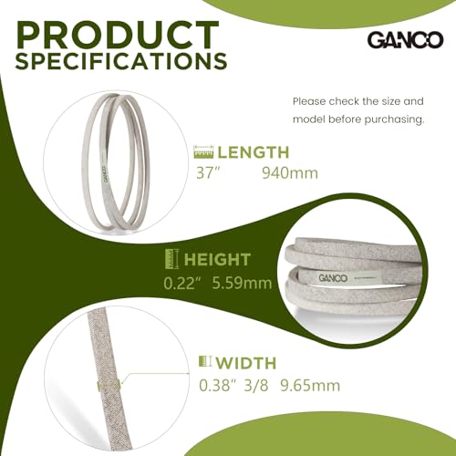 GANCO 22431-VL0-P01 Drive Belt Replacement Part for Honda HRR216K9VKAA HRR216K8VYAA Lawn Tractors, 3/8 Inch x 37 Inch Lawn Mower Belt