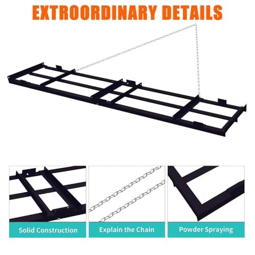 PioneerWorks Drag Harrow – Multi-Surface Leveler for ATV/UTV/Tractor - size: 72*20 inch