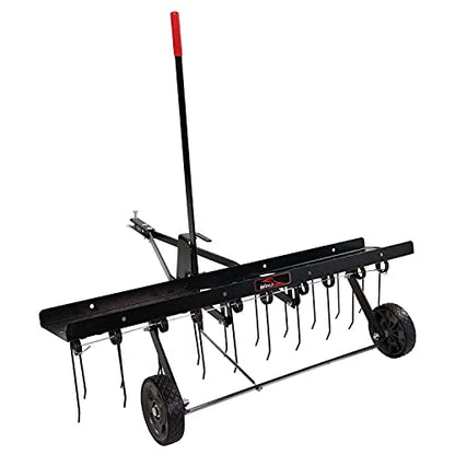 Brinly DT2-40BH2-P Premium Tow Behind Dethatcher with Pre-Assembled Tines, 40" - color: Hammered Black