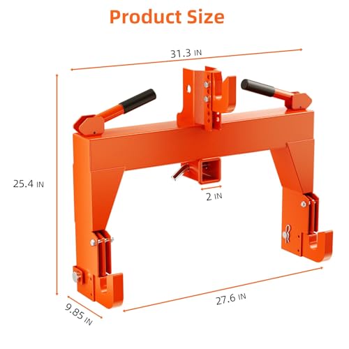PeakPursuit 3000LBS 3 Point Quick Hitch, Orange - color: Orange