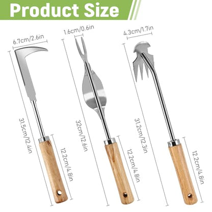 3 Pcs Set Weed Puller Tool,Hand Weeder Tool,4Teeth Uprooting Weeding Tool, Crack and Crevice Weeder, Gardening Weeding Artifact Tool - color: Style 3