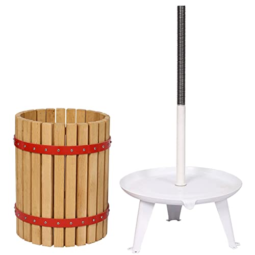 Fruit Wine Press, Manual Cider Apple Grape Berries Crusher Juice Maker with Solid Wood Basket - size: 3.17 Gallon