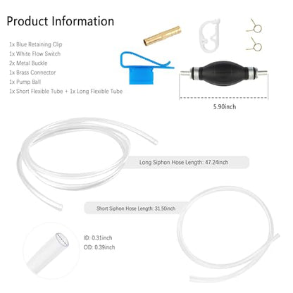 Gas Siphon Pump for Gasoline & 6.5FT Gas Siphon Hose