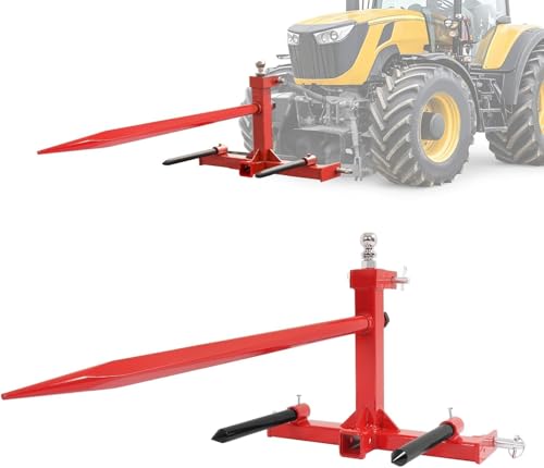 Wutist 3 Hay Spear Gooseneck Drawbar Trailer Hitch All Tractors W/2 Stabili