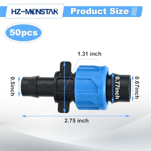 50Pcs Drip Tape Connector, Drip Tape Irrigation Fittings